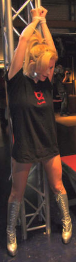 Bondage Star, Emily Addison at Boundcon with Violate T-Shirt